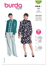 Elegant Shirt Dress Dress & Blouse in Burda Misses' (5678)