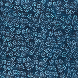 50's Cotton Batik: Blue Flora & Spots on Navy - Per ½ Metre