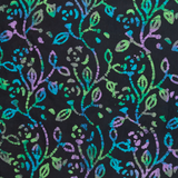 50's Cotton Batik: Multicolour Flora on Black - Per ½ Metre