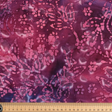 50's Cotton Batik: Watermelon Blush Floral on Twilight Haze - Per ½ Metre