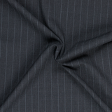 Stretch Wool Mix Suiting: Charcoal Pinstripe - Per ½ Metre