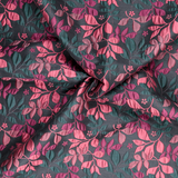 Cranberry Vine Floral Brocade on Dark Bottle - Per ½ Metre