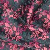 Cranberry Vine Floral Brocade on Dark Bottle - Per ½ Metre