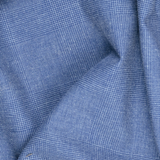 100% Italian Wool Check Suiting in Denim Blue - Per ¼ Metre