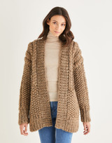 Cable & Moss Cardigan in Sirdar Adventure Super Chunky (10192)