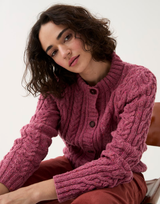 Classic Cable Cardigan in Sirdar Loveful 100% Recycled Tweed Blend DK (10777)