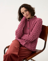 Classic Cable Cardigan in Sirdar Loveful 100% Recycled Tweed Blend DK (10777)