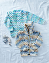 Children's Sweater & Hooded Cardigan in Sirdar Supersoft Aran Rainbow Drops (2503)