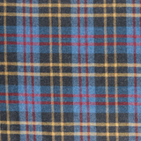 100% English Wool Tartan in Muted Blue, Yellow, Red & Black - Per ¼ Metre