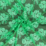 Premium Lace: Guipure Lace Floral Cluster on Soft Tulle - Per ¼ Metre