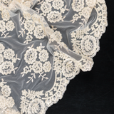 Premium Lace: Guipure Lace Floral Cluster on Soft Tulle - Per ¼ Metre