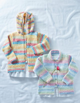 Kids Jacket in Sirdar Snuggly Supersoft Aran Rainbow Drops 2502