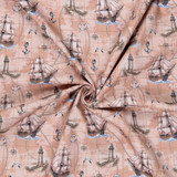 Sail Across the Sea: Navigators Map - 100% Cotton