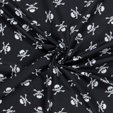 Cotton Poplin Print - Skull & Crossbones on Black - Per ½ Metre