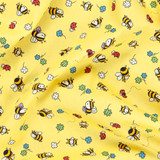 Cotton Poplin Print - Bees on Yellow - Per ½ Metre