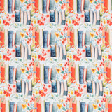 Cotton Poplin Print - Stacked Books - Per ½ Metre