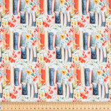 Cotton Poplin Print - Stacked Books - Per ½ Metre