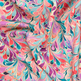 Cotton Poplin Print - Marble Floral - Per ½ Metre