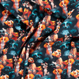 Cotton Poplin Print - Dogs on Navy - Per ½ Metre