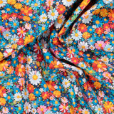 Cotton Poplin Print - Multi Daisies - Per ½ Metre