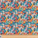 Cotton Poplin Print - Multi Daisies - Per ½ Metre