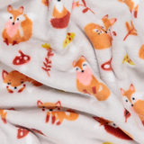 Supersoft Fleece: Cute Foxes on Grey - Per ½ Metre