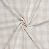 Linen Viscose Jacquard in Cream Gingham - Per ½ Metre