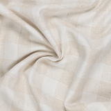 Linen Viscose Jacquard in Cream Gingham - Per ½ Metre