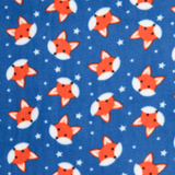 Anti-Pil Fleece: Foxes on Blue - Per ½ Metre