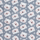 Anti-Pil Fleece: Polar Bears on Grey - Per ½ Metre