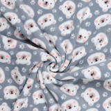 Anti-Pil Fleece: Polar Bears on Grey - Per ½ Metre