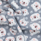 Anti-Pil Fleece: Polar Bears on Grey - Per ½ Metre