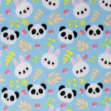 Anti-Pil Fleece: Pandas on Blue - Per ½ Metre