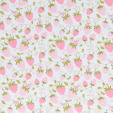 Sweet Blooms: Strawberry Garden White - 100% Cotton