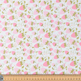 Sweet Blooms: Strawberry Garden White - 100% Cotton