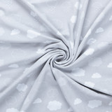 Cotton Spandex Jersey: Clouds on Grey - Per ½ Metre