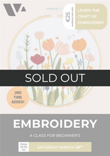 EMBROIDERY: A Class for Beginner's (28th March)