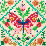 Half Stitch Tapestry Kit - Floral Butterfly