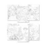 A4 Multi-Technique Pre Drawn Colouring Pad - Gardens