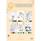 A4 Multi-Technique Pre Drawn Colouring Pad - Animals