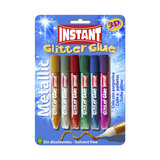 3D Glitter Glue Pens (6pk) - Bold Metallic
