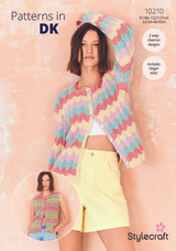 Waistcoat & Cardigan in Stylecraft Colour Burst, Cotton Twist DK (10210) - PDF