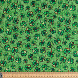 Spirit of Ireland: Shamrocks on Light Green - 100% Cotton