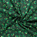 Spirit of Ireland: Shamrocks on Bottle Green - 100% Cotton