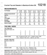 Crochet Top & Sweater in Stylecraft Naturals Bamboo + Cotton DK (10218) - CROCHET