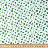 Shenanigans: Mini Shamrocks on White - 100% Cotton