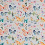 Cotton Poplin Print - Butterflies on Ivory - Per ½ Metre
