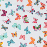 Cotton Poplin Print - Butterflies on White - Per ½ Metre
