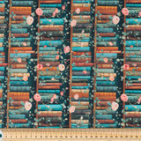 Cotton Poplin Print - Multicolour Autumn-toned Library - Per ½ Metre
