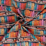 Cotton Poplin Print - Multicolour Jewel-toned Library - Per ½ Metre